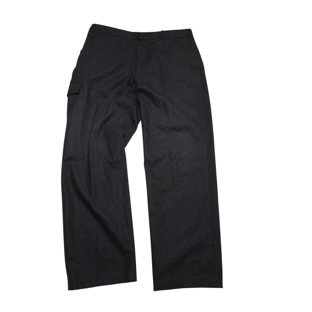 Nautica Clipper Cargo Pants Mens 38x33 Gray Wool Flannel Relaxed Fit Winter